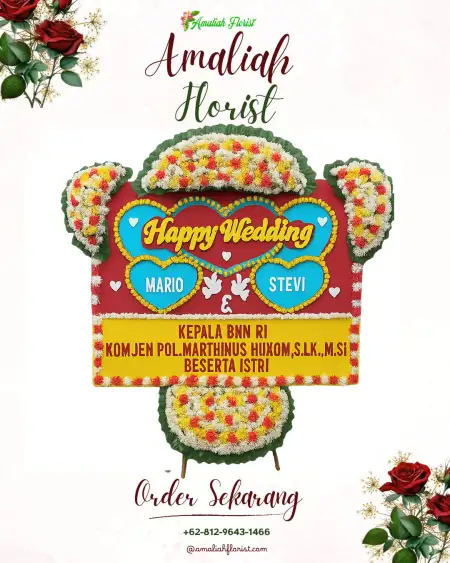 Papan Bunga Pernikahan Cipasang