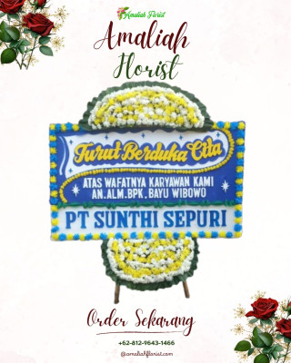 Papan Bunga Duka di Cipasang
